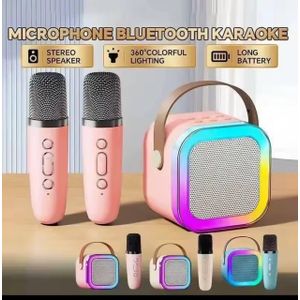 Rechargeable Karaoke Bluetooth Speaker with Double Microphones