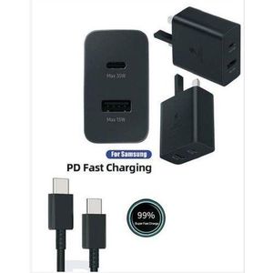 Samsung Original 35W Dual Port Wall Charger USB C Adapter, Super Fast Charging with 5A USB C Charging Cable
