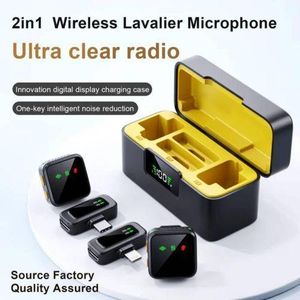 Wireless Lavalier dual receiver Microphone T40 mic with charging case clip For all devices ANC Mic plug &play - skit, interview, broadcast, podcast, comedy