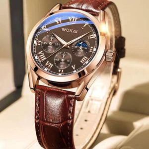 Genetic Montres en cuir Quartz Business Watch --Brown