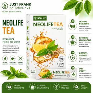 Neo NeolifeTea: Instant Energy & Focus Tea (15 Sticks) - Natural Boost with Green Tea, Herbs & Honey (Low Calorie)