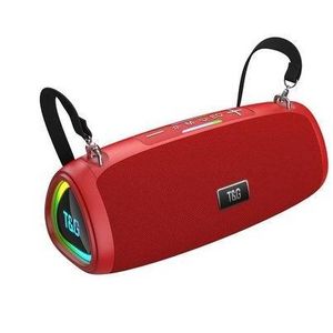 T&G TG-439 TWS Portable Wireless Bluetooth 5.3 Speaker HiFi-Grade Sound Quality RED IPX5 w/RGB Lighting (RED)