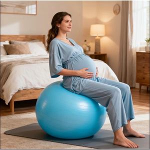 Professional Balance Ball with Built-in Pump ( Pregnancy Ball ) - For Prenatal Yoga, Pilates, and Pregnancy Workouts, Dual-Use as Office Chair, Stability and Balance Training Ball. GYM BALL