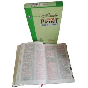 Holy Bible KJV Giant Print Center-Column Reference Bible-Thumb index with 53,000 Cross References, Leathersoft, Red Letter, Comfort Print