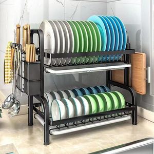 Premium Elegant 2 Tier Sink Dish Drainer Rack