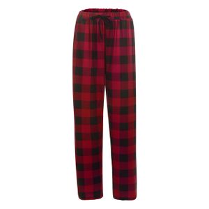 Fashion (Red)New Red Black Plaid Pajama Pants Women Lounging Relaxed House Sleep  Bottoms Womens Cotton Drawstring Button Fly Sleepwear XXA