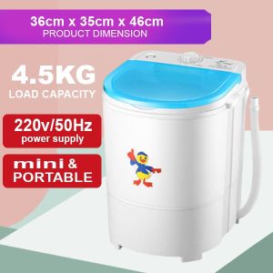 Ultrasonic Washing Machine 4.5l Capacity Portable Mini Washing Machine 3 In  1 Dryer Multifunctional Home Appliances 110v-240v