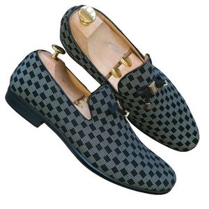 Louis Vuitton Black Damier Leather Santiago Slip On Loafers Size 44 Louis  Vuitton