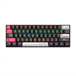 Onikuma MT605 Tri-Mode RGB 61-Key Mechanical Keyboard, Hot-Swappable, 2.4GHz Wireless & Bluetooth 5.0, Red Axis, 1800mAh Battery, Compact 60% Layout, For Gaming & Office