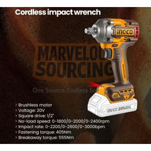 Ingco Brushless Combo Kit Impact Wrench 4050Nm With Battery And Charger 