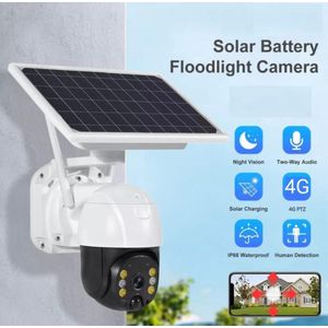 Single Lens 4G Solar CCTV Camera – Wireless Outdoor PTZ Security Camera with Night Vision, Motion Detection, SIM Card & V380 Pro App