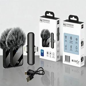 2-in-1 Wireless Lavalier Microphone for iPhone Android Smartphones, Cameras, with 2.4G Transmission, Intelligent Noise Reduction, Type-C Lightning Interface, 25ms Ultra-Low Latency