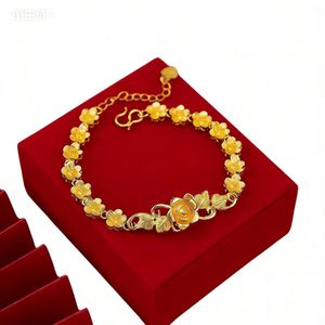 Luxury Gold Plated Rose Flower Bracelet | Elegant Adjustable Jewelry for Women