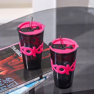 Premium OK Chic Glass Tumbler with Protective Sleeve And Glass Straw