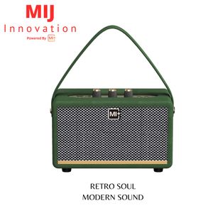 Mi+ Retro Bluetooth Speaker Dual 2.5'' Portable Wireless Speaker With TWS, USB, TF Card, AUX & Rechargeable Battery