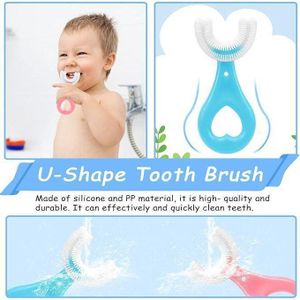 Kids Oral Silicone Brush Head Whole Mouth U-Shaped Soft toothbrush - Mini U-Shaped Baby Toothbrush with Safety Smelless Soft Gel Ultra Soft Bristles Manual Toothbrush