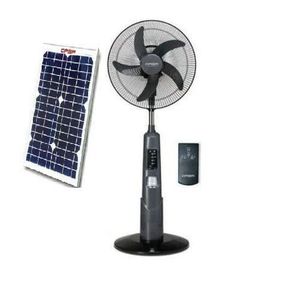 Qasa 18-Inch Solar Rechargeable Standing Fan with Solar Panel & Remote Control