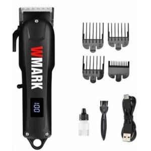 WMARK Professional Hair Clipper - Rechargeable Cordless Hair Trimmer, LED Display, 4 Guide Combs, USB Charging, For Barbers & Home Use