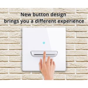 Concave Button Smart Glass Touch Wall Switch One gang