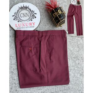 Fashion Ella Classic Trousers Pants For Men - Wine