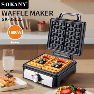 Sokany Waffle Maker – 1600W Double-Sided Heating with LED Indicator