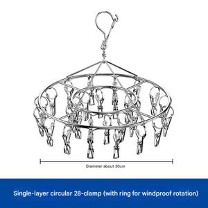 Stainless steel round hanging clothes drying rack