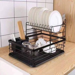 2 Tier Plate Rack Dish Drainer Dish Drainer Rack Holder