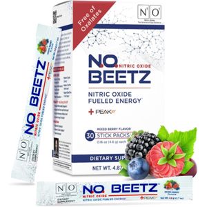 N1O1 N.O. Beetz Nitric Oxide Supplement for Pre-Workout & Endurance,Beetroot, Peak ATP & Electrolytes for Energy & Hydration,Boosts Blood Flow & Muscle Recovery ,No Mess, 30 Servings