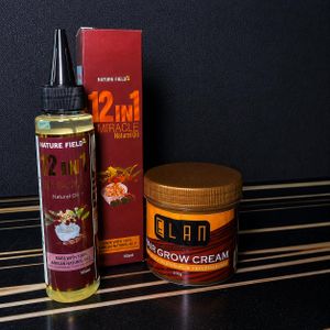 Nature Field 12in1 Miracle Hair Oil+ Elan Hair Grow Cream 