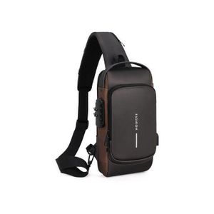 MEN AND WOMEN ANTI-THEFT LUXURY BADDO CROSS BAG Black/Brown