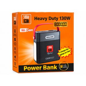 New Age Heavy Duty 130W Power Bank 80,000mAh – Fast Charging Portable Laptop & Phone Power Bank