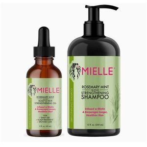 Mielle Organics Rosemary Mint Strengthening Shampoo & Oil . 2 Set