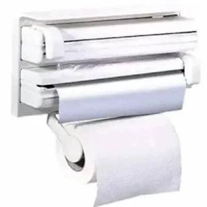 Wall-Mounted 3-in-1 Cling Film Aluminum Foil Paper Towel Dispenser