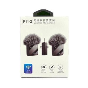 F15-2 Wireless Chest Lavalier Microphone, Two Transmitters With Furry Windscreens And A Receiver
