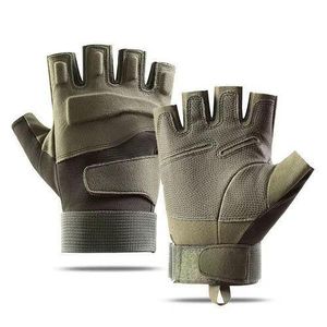 Half Finger Tactical Gym gloves Eva Pad Protection green