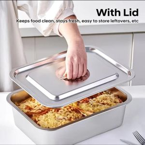 1pc Italian Noodle Baking Pan with Lid, Made of Stainless Steel And Non-Stick, Perfect for Baking And Roasting in The Oven