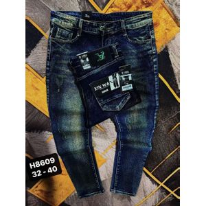 Men’s Dark Blue Washed Slim Fit Jeans