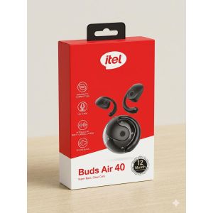 itel  Buds Air 40 True Wireless Sports Earbuds - Shock Bass, HD Calls, Open-Ear Comfort - 12 Months Warranty
