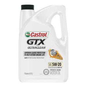 Castrol GTX Ultraclean 5W-20 Synthetic Blend Motor Oil – 5 Quarts (4.73L) – Superior Sludge Protection for Cars & SUVs