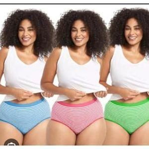 Women's maxi stripe panties 6 pieces blue red green black 