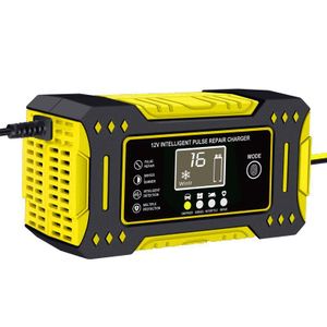 12V 6A Universal Smart Battery Charger, Pulse Repair Trickle Charger Maintainer with Multi-Protection, for 12V Lead-Acid AGM GEL Batteries of Car, Motorcycle, Boat, ATV