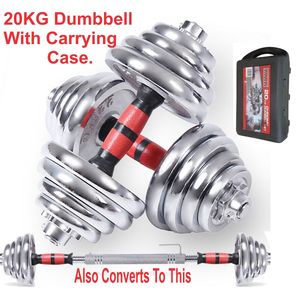 York Fitness Adjustable 20KG Dumbbells Set + 30CM Barbell Connector+ Case