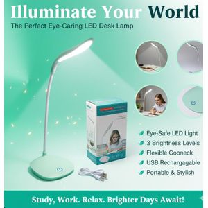 SMART READING LAMP LED Touch On/Off Switch Desk Lamp/Student Study Reading Torch Dimmer Rechargeable Led Table Lamps Rechargeable LED Desk Lamp Student Study Light, Touch Feel On-Off Switch Reading Dimmer Light with 3 – Level, USB Charging