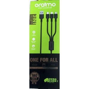 Oraimo Solid 3 In 1 Type C & Lightining & Micro USB Cable- One For All
