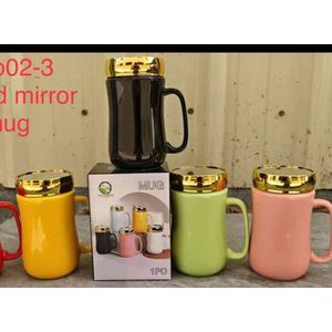 Coffee Mug With Gold Lid For Home/ Souvenir (12pcs)