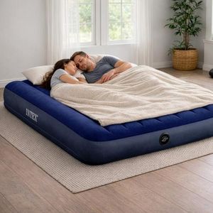 Intex Inflatable 4 by 6 Double Airbed with Hand Pump, (191x137x25 cm)(75x54x10)(LxWxH)