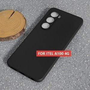 Itel A100 Classic Minimalist Slim Protective Matte Black Silicone Back Case