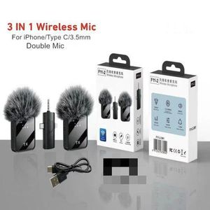 F11-2 Dual Noise Cancelling Wireless Microphone With 3 in 1 Receiver For iPhone,Type C and Camera