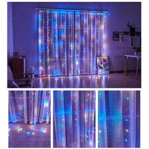 3m X3m Interior String Lights Led Copper Wire Usb Remote Control Colorful Christmas Decoration Curtain Lights