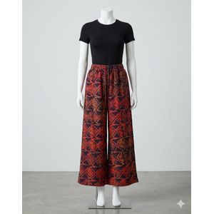 Harz Cotton Bell Bottom Trousers Adire Crepe Palazzo Female Trousers Elastic Waist Size 12 & 14
